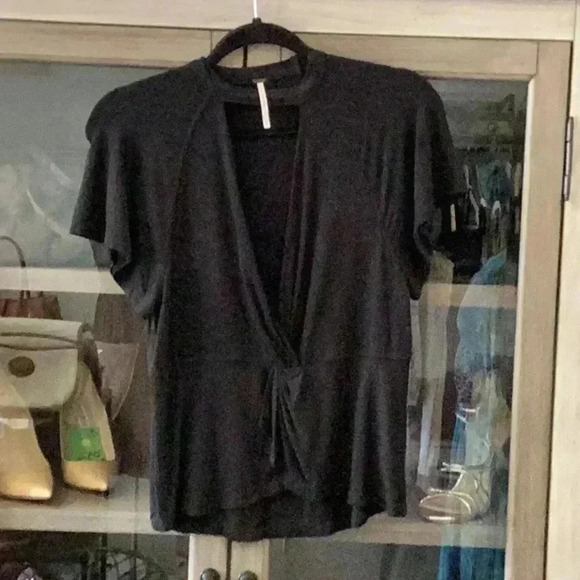 Free People Just a Twist Top SIZE XS Black - Picture 4 of 6